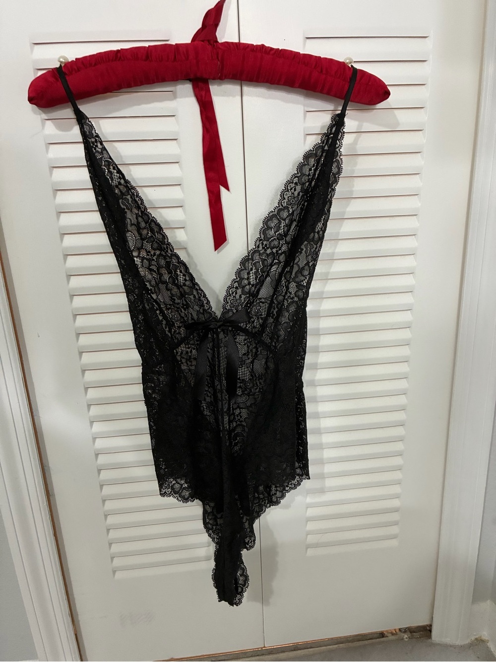 Victoria's Secret Black Lace Plunge Teddy